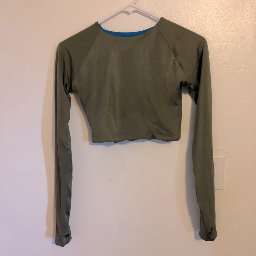 Elegant Olive Long Sleeve Swim Coverup